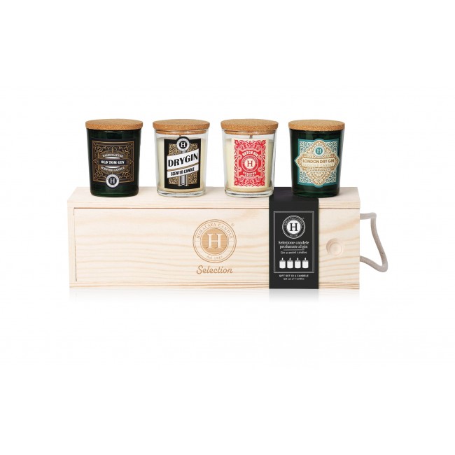 Himalaya - Candele box legno - Selezione Gin (75 g x 4 pz)