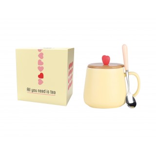Himalaya - Tazza Heart Light Yellow (con cucchiaino) - 450 ml