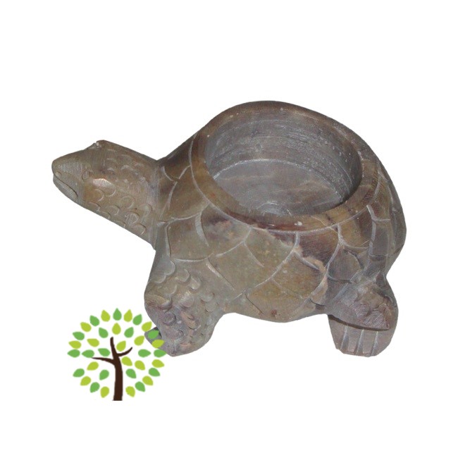 Himalaya - Portacandela Tartaruga in pietra saponaria