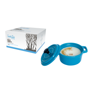 Sanctus - Candela di Palo Santo mini cocotte BLU 120 g